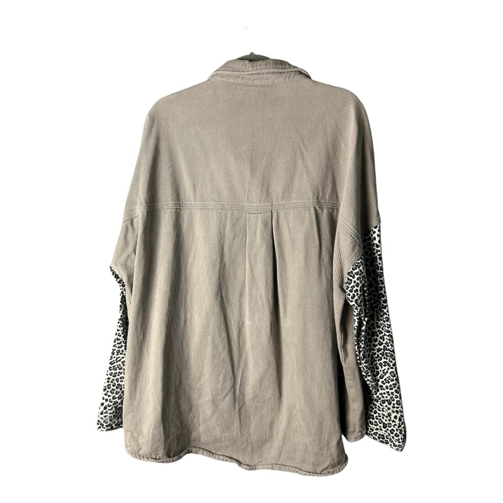 Shein Leopard Print Patch Jean Jacket - image 6